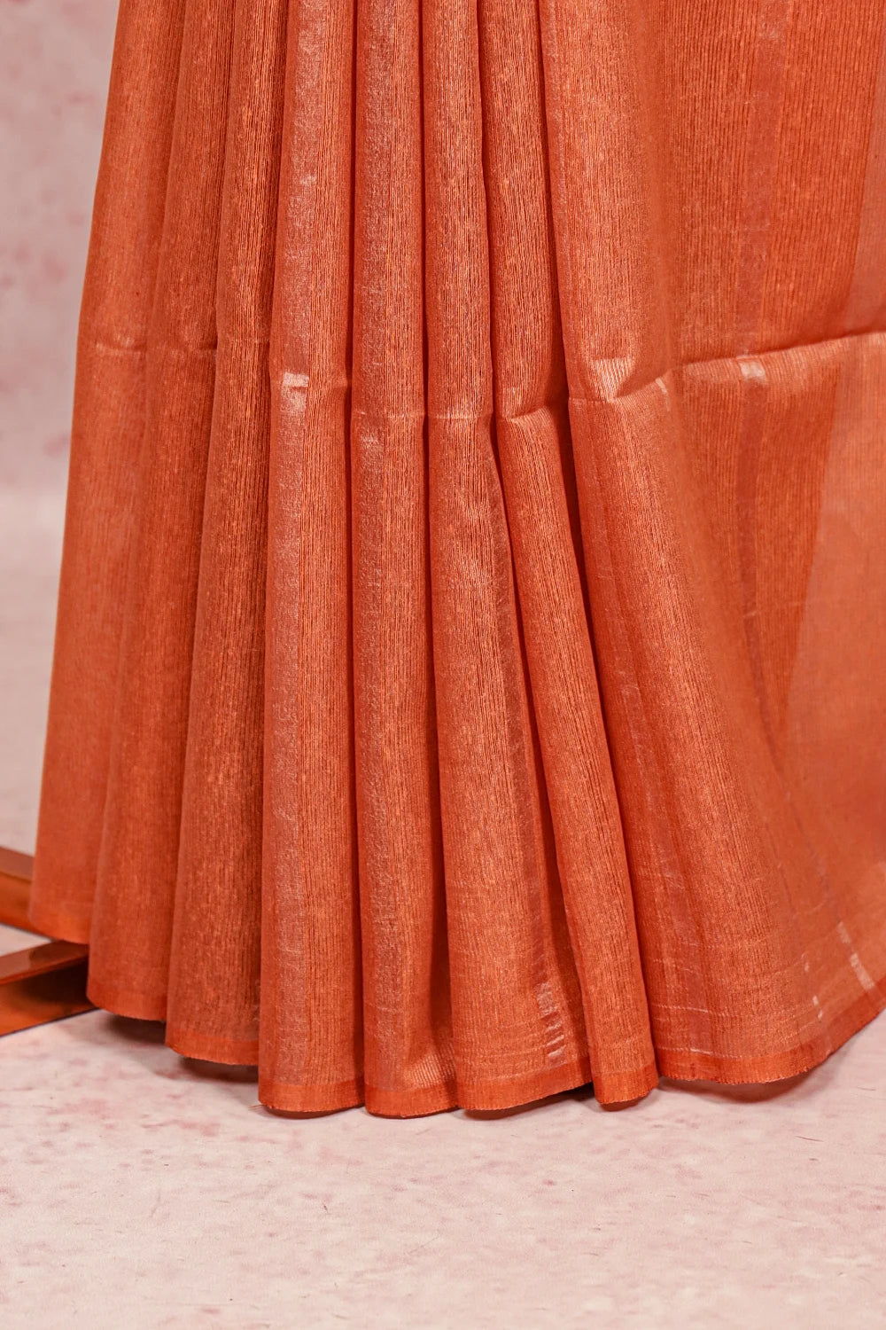Light Peach Tussar Silk Saree