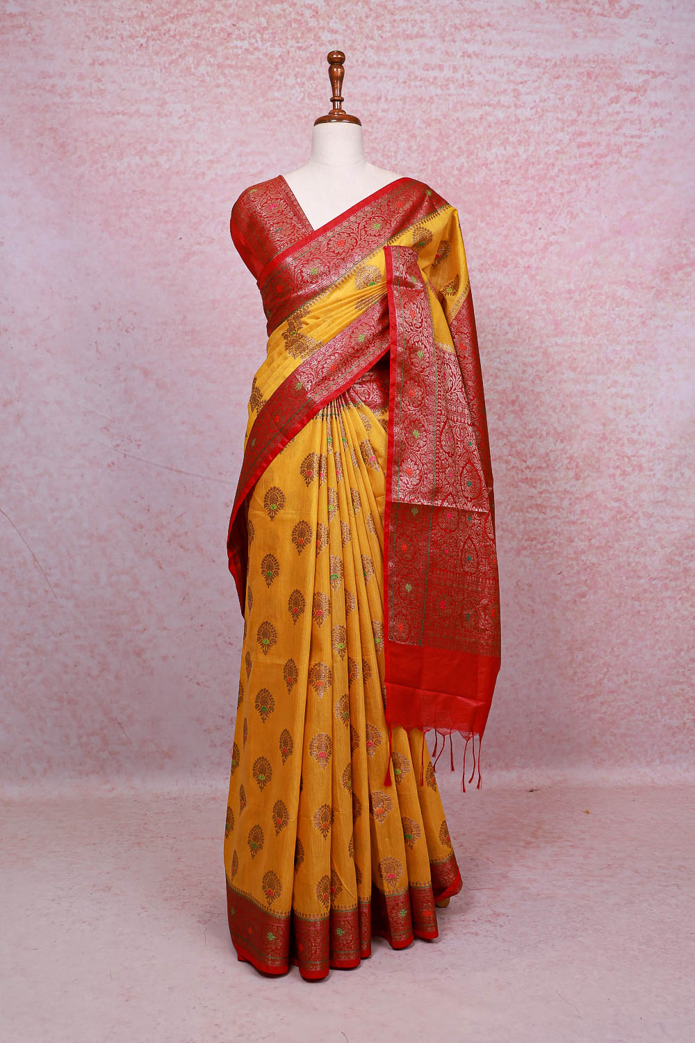 Yellow Jute Banarasi Saree