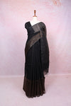 Black Jute Silk Saree