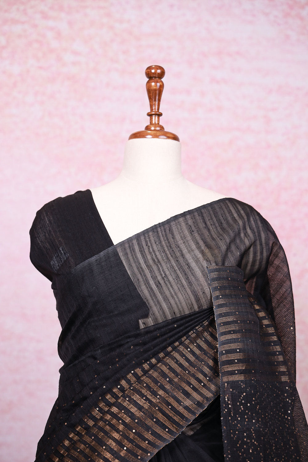 Black Jute Silk Saree