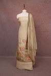 Gold Tissue Applic Work Unstitched Churidhar Material