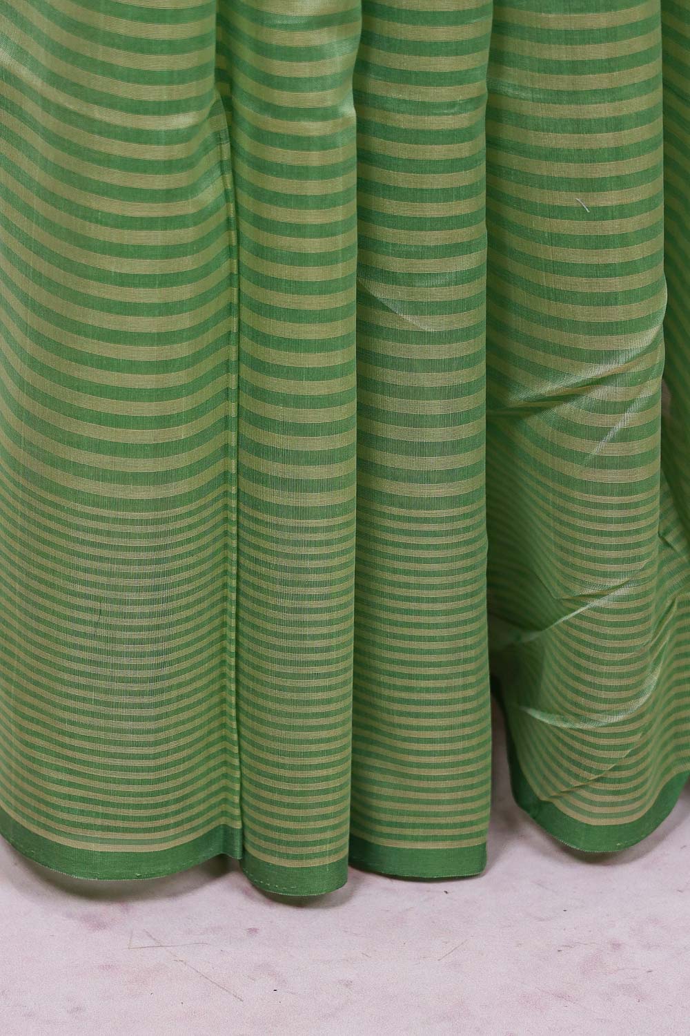 Light Olive Green Cotton Saree - Seematti