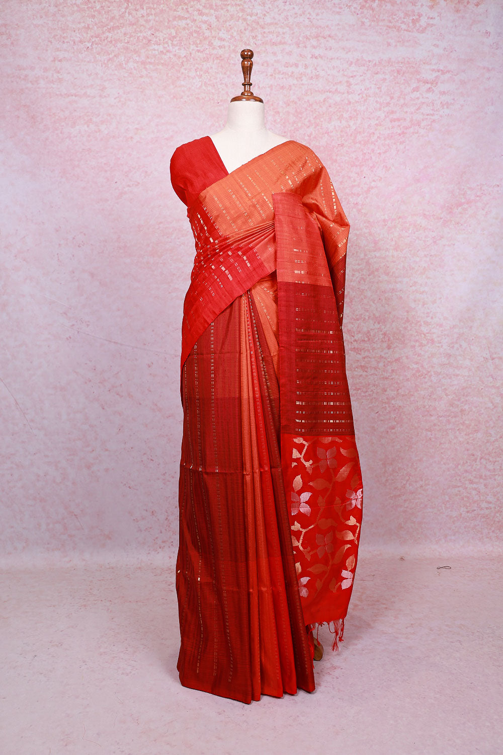 Multi Color Tussar Silk Saree