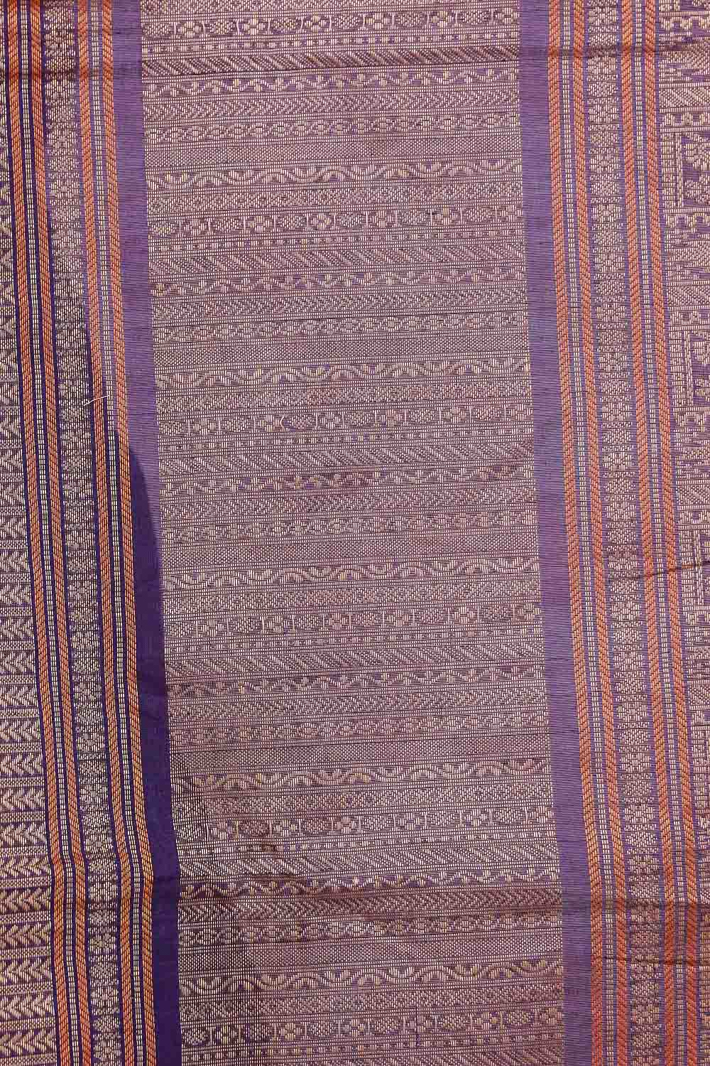 Violet Cotton Saree - Seematti