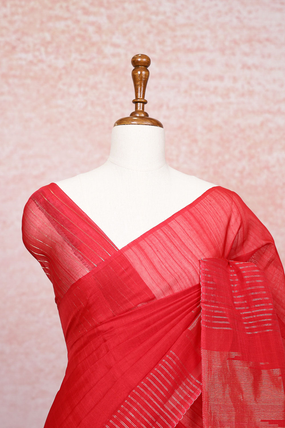 Red Cotton Silk Saree