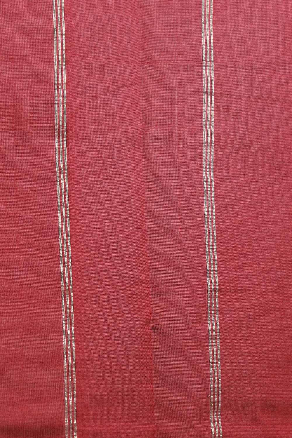 Deep Amber Cotton Silk Saree