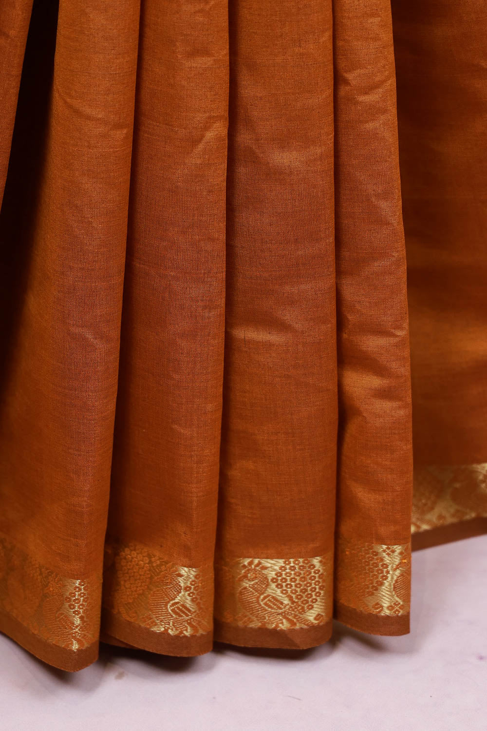 Deep Amber Cotton Silk Saree