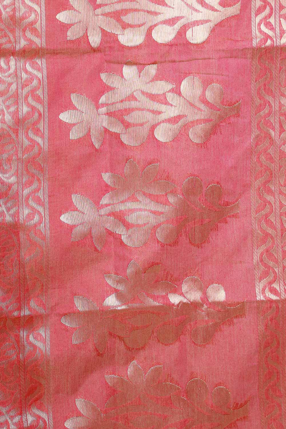 Dark Pink Cotton Silk Saree - Seematti