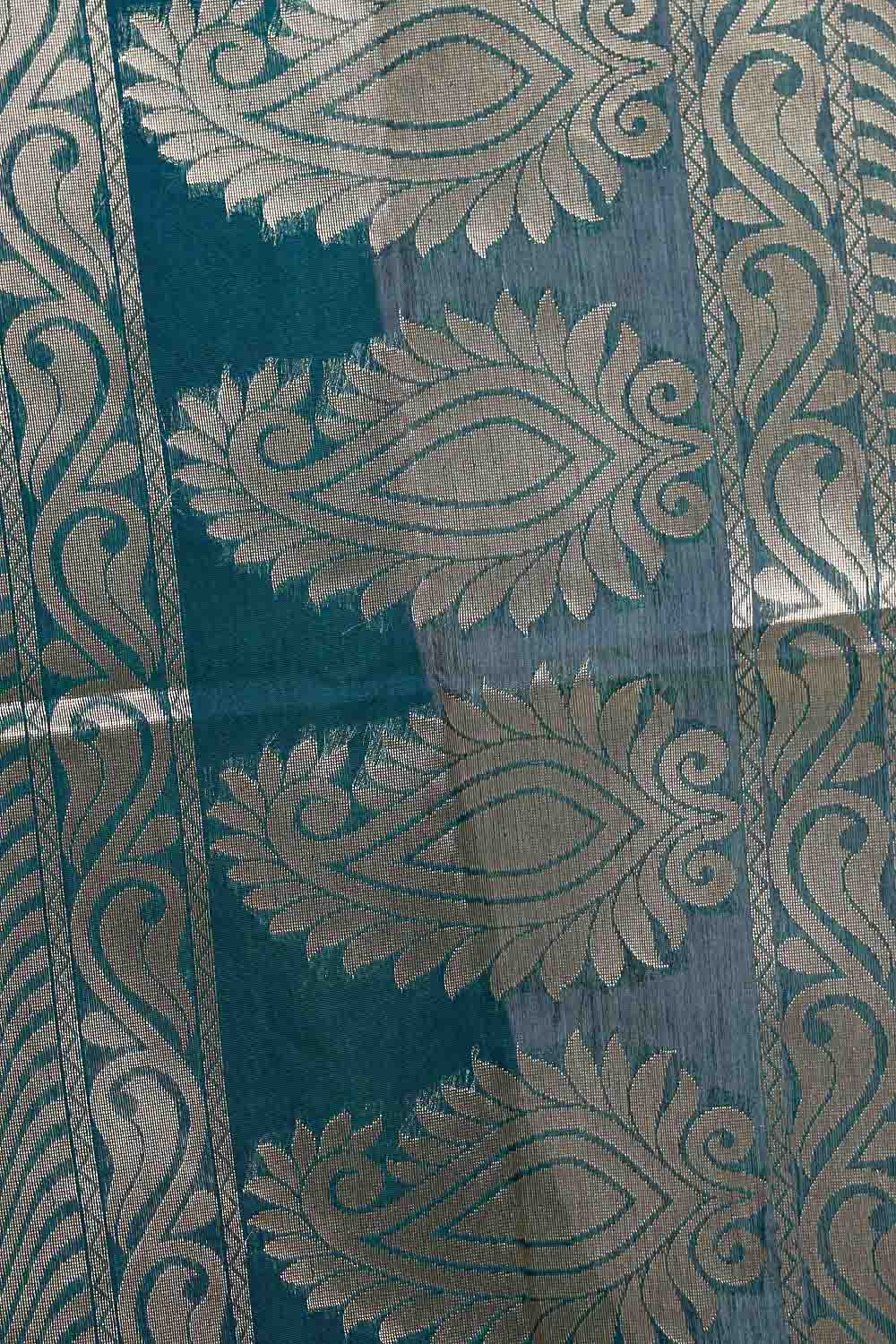 Navy Blue Cotton Silk Saree