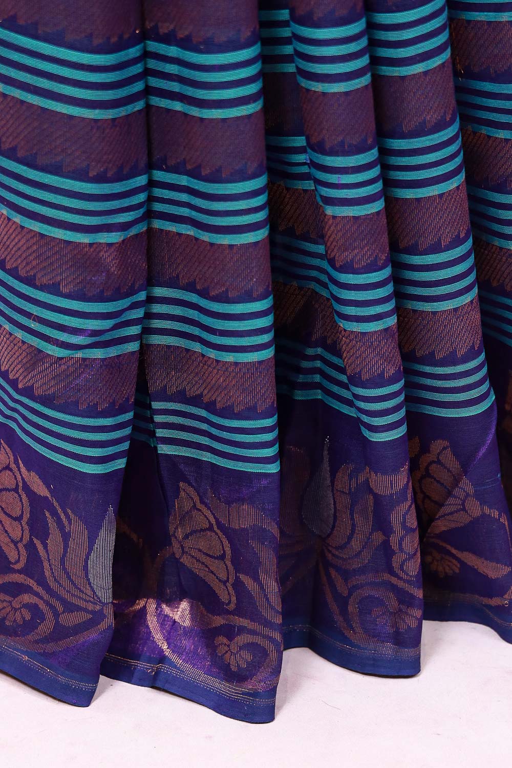 Blue Cotton Silk Saree