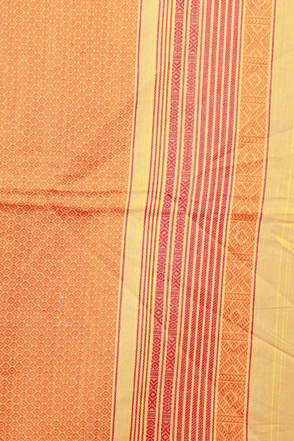 Mango Yellow Cotton Silk Saree