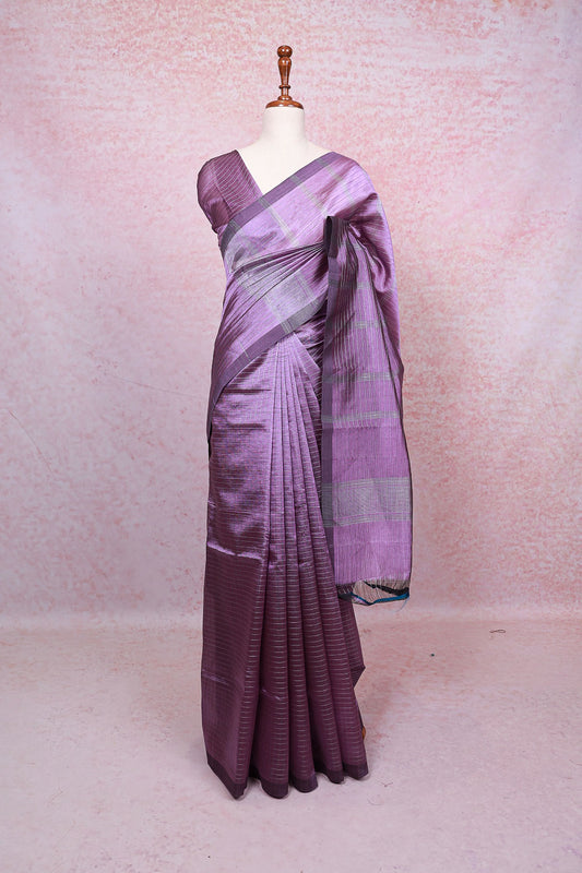 Lavender Cotton Silk Saree