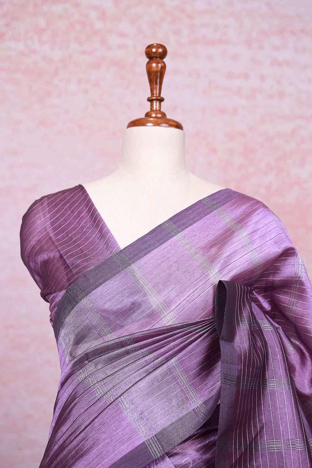 Lavender Cotton Silk Saree
