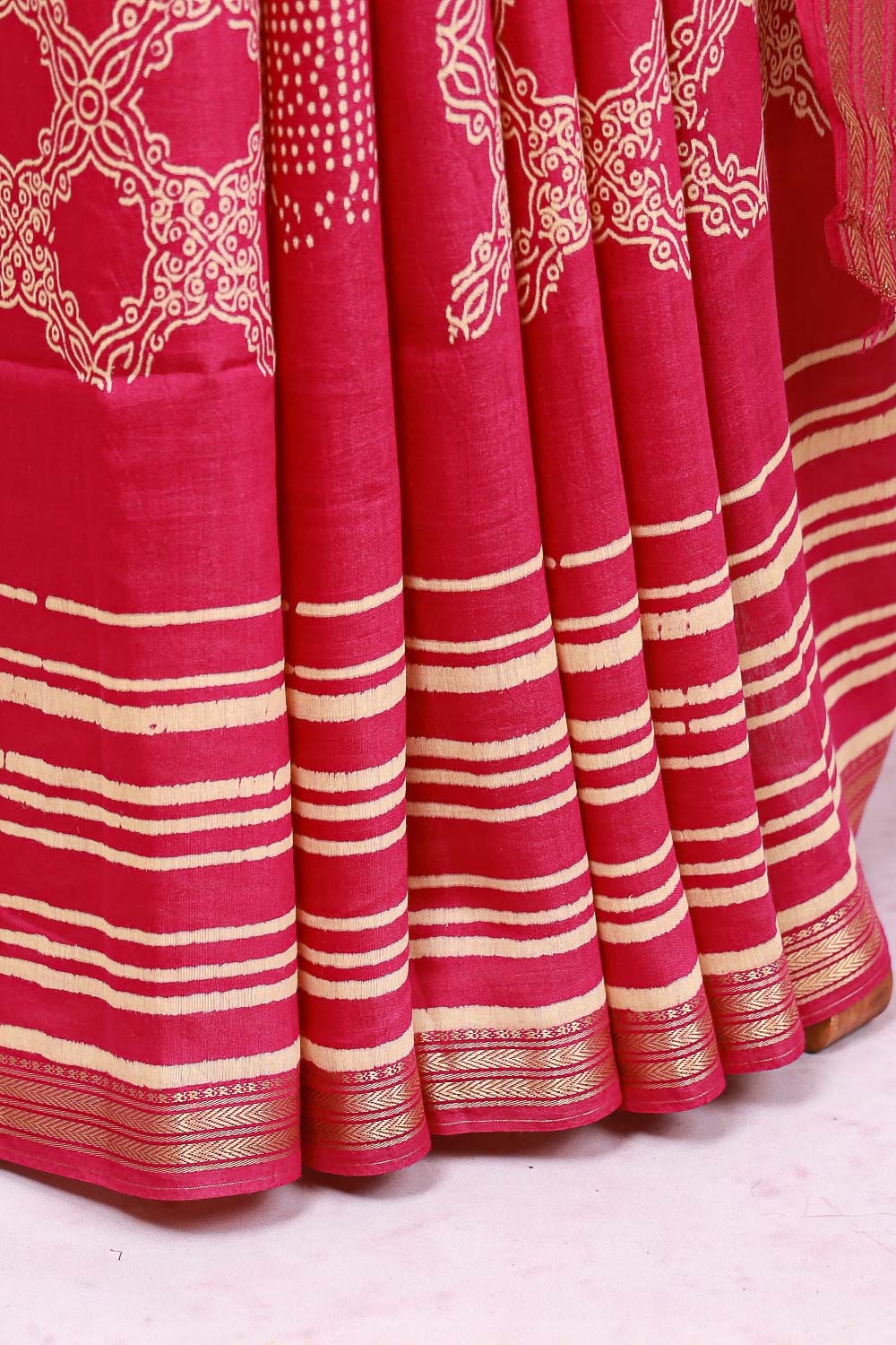 Magenta Semi Chanderi Saree