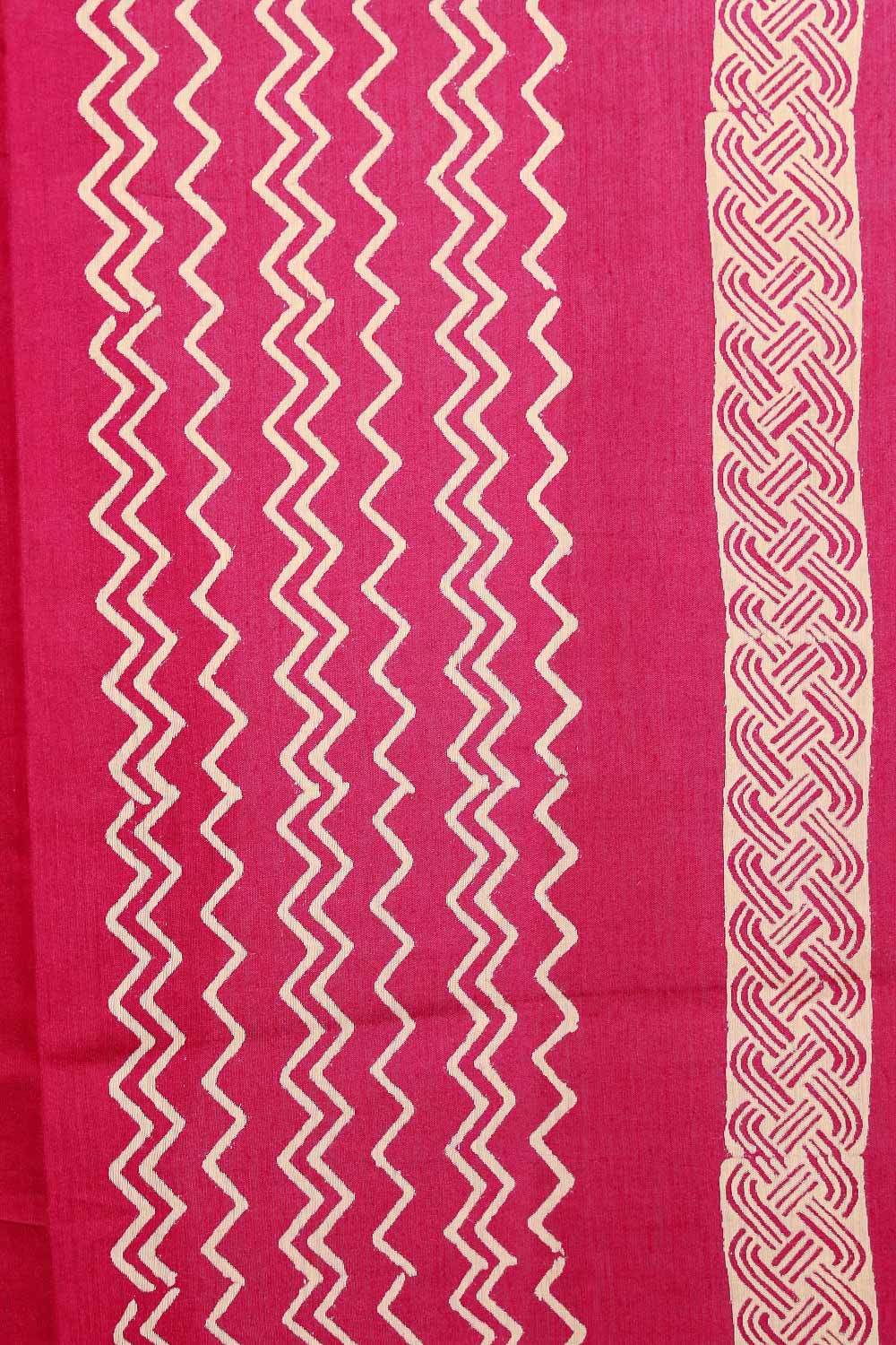 Magenta Semi Chanderi Saree