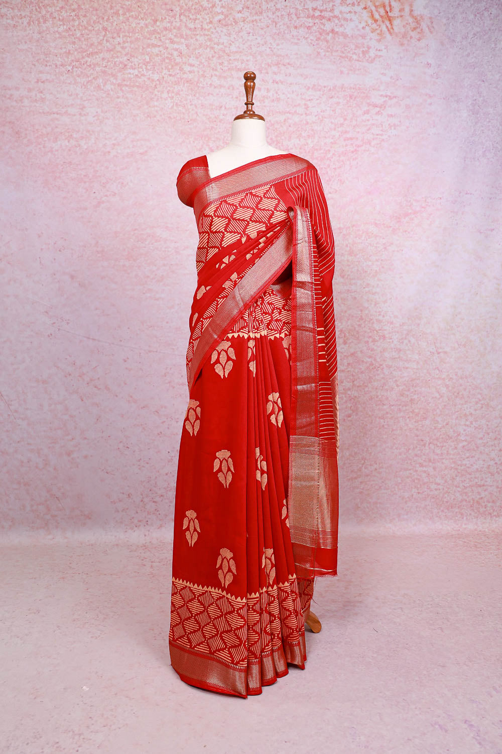 Red Soft Cotton Saree