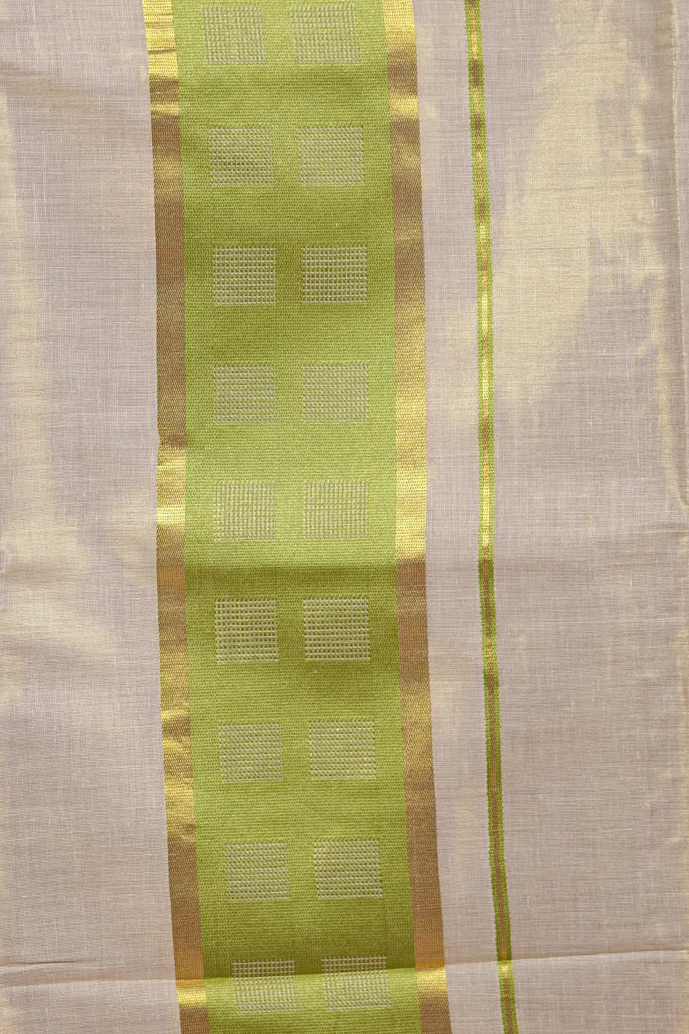 Golden Semi Tissue Kerala Saree