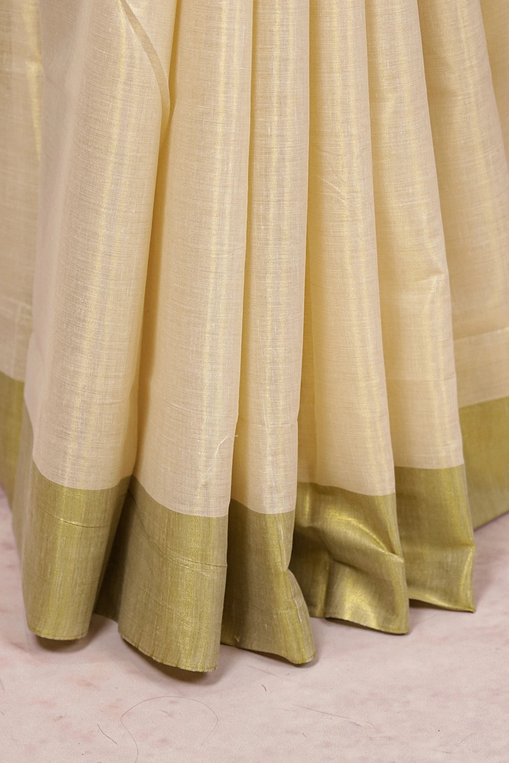 Golden Semi Tissue Kerala Saree