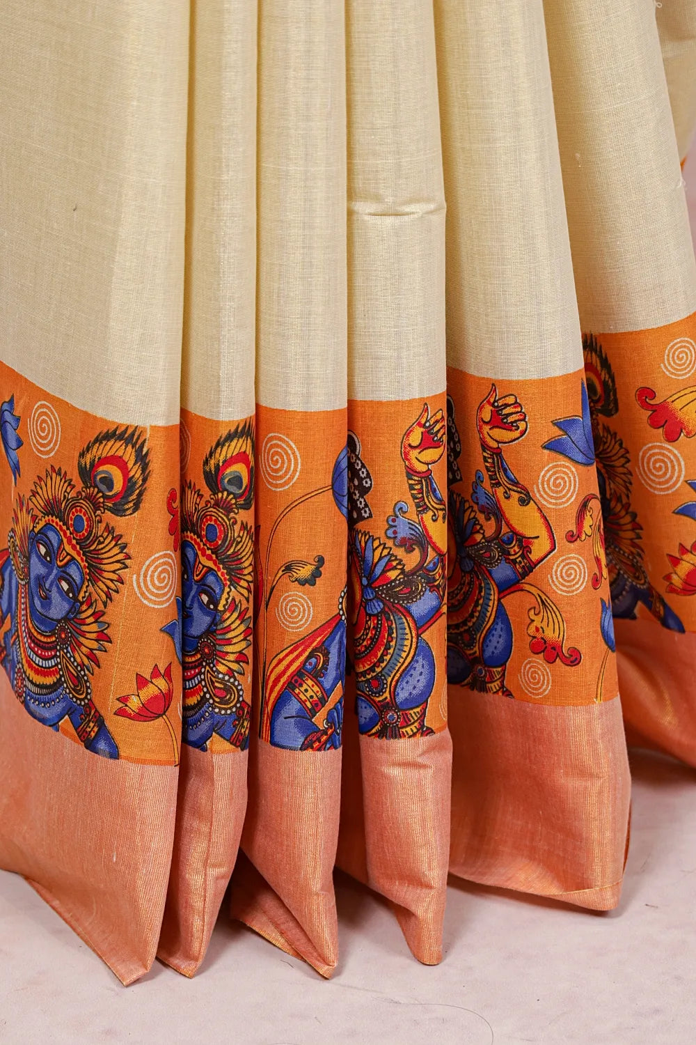 Golden Semi Tissue Kerala Saree