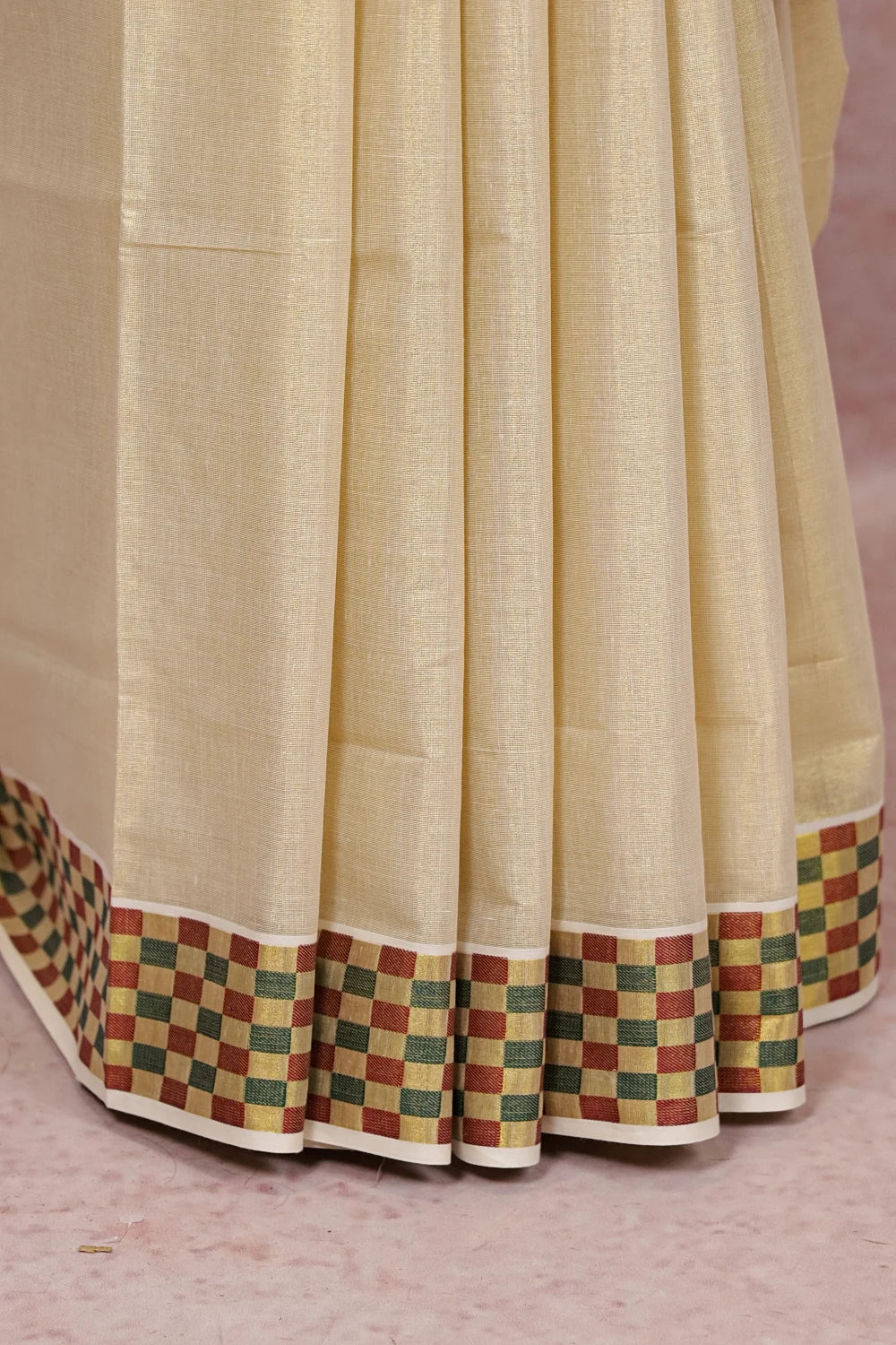 Golden Semi Tissue Kerala Saree