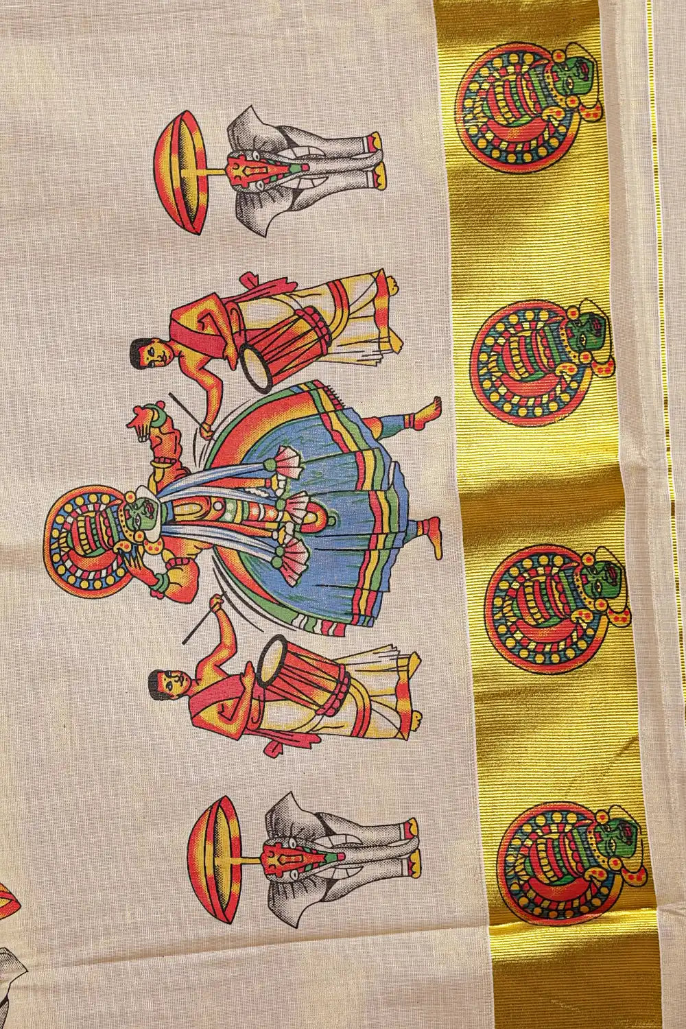 Golden Semi Tissue Kerala Saree