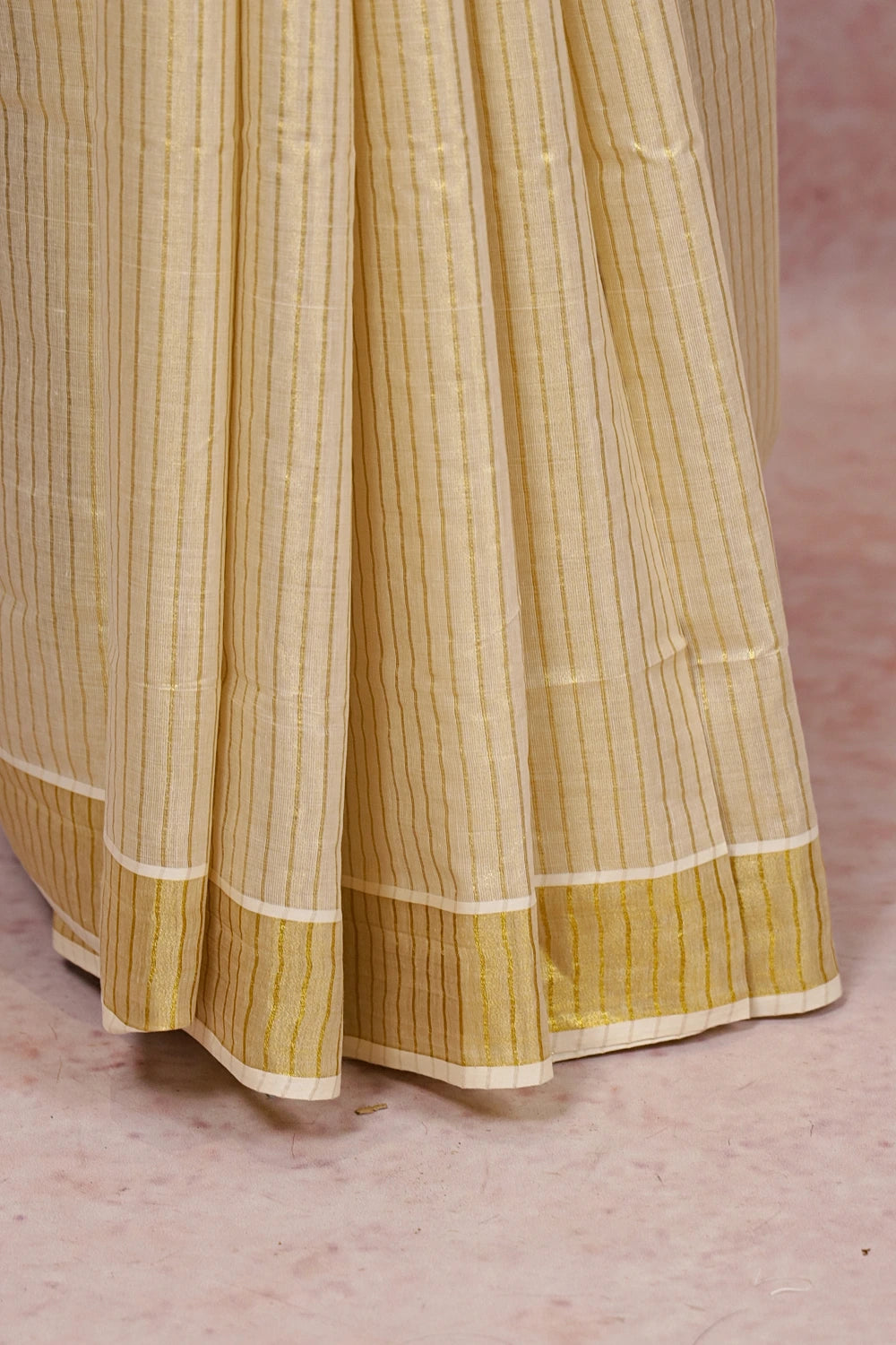 Golden Semi Tissue Kerala Saree