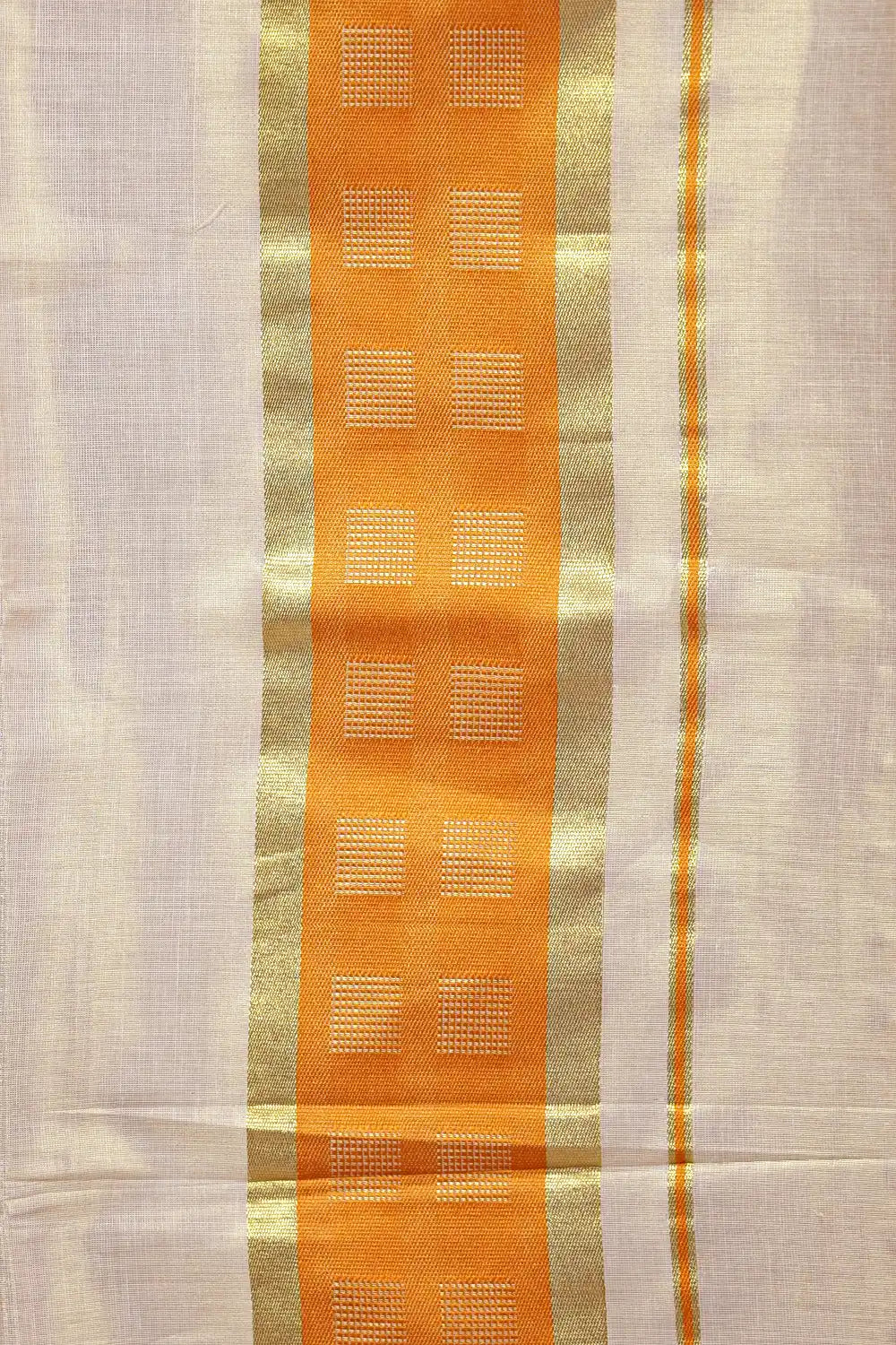 Golden Semi Tissue Kerala Saree