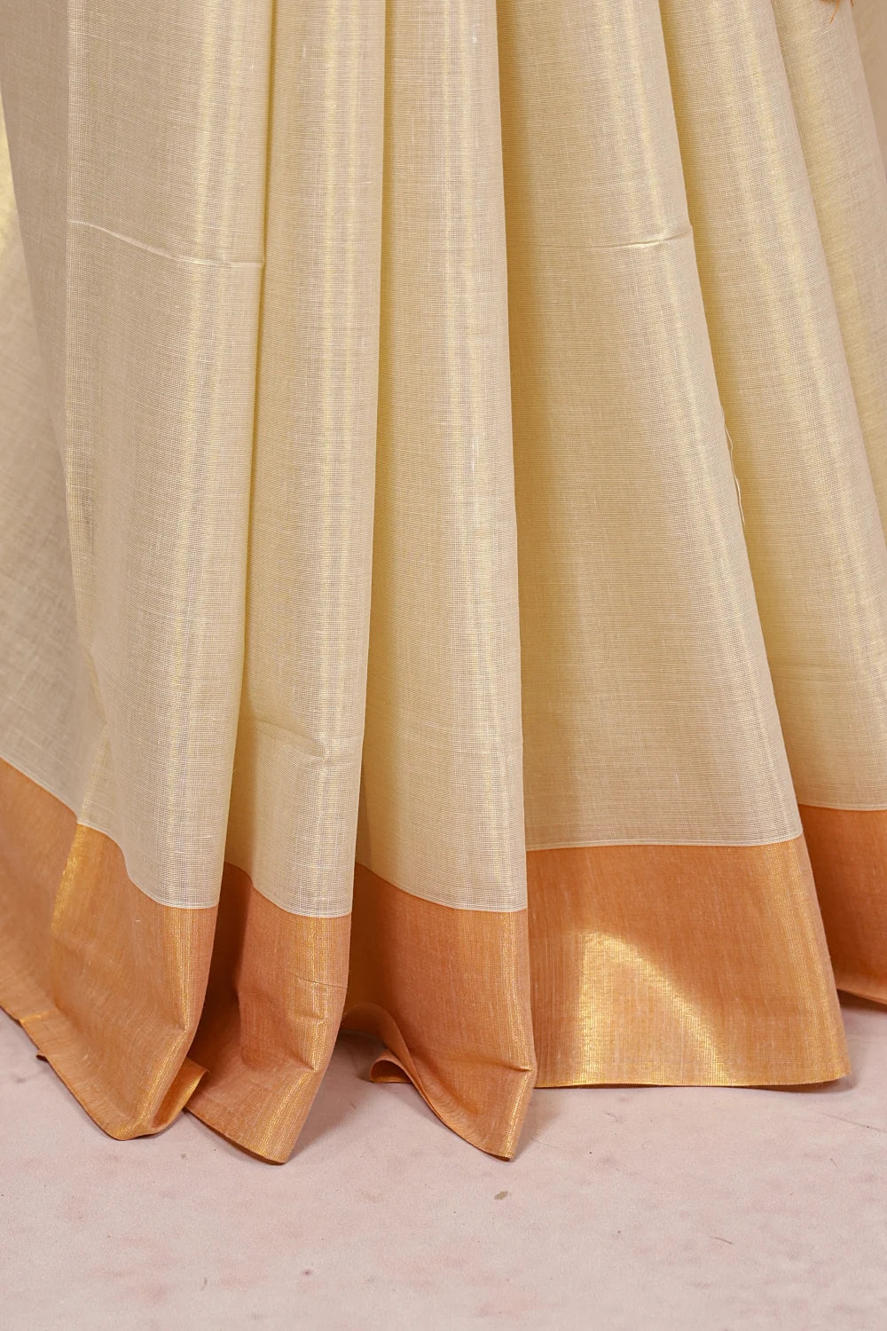 Golden Semi Tissue Kerala Saree