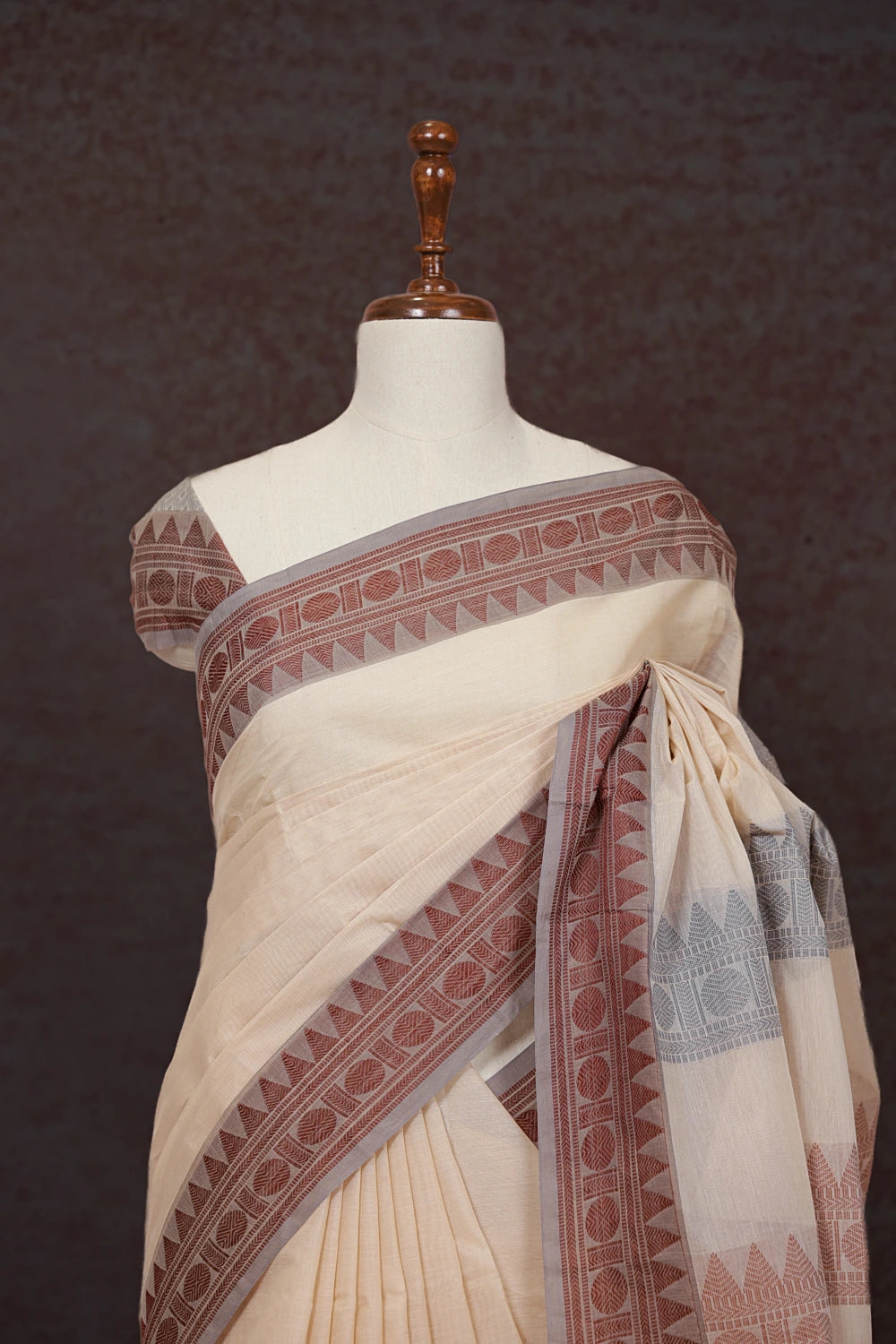 Light Peach Color Cotton Saree