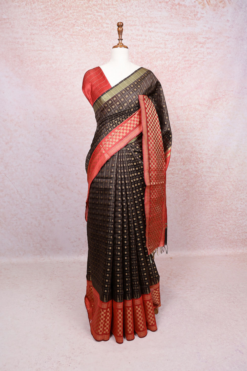 Coffee Brown Semi Tussar Saree