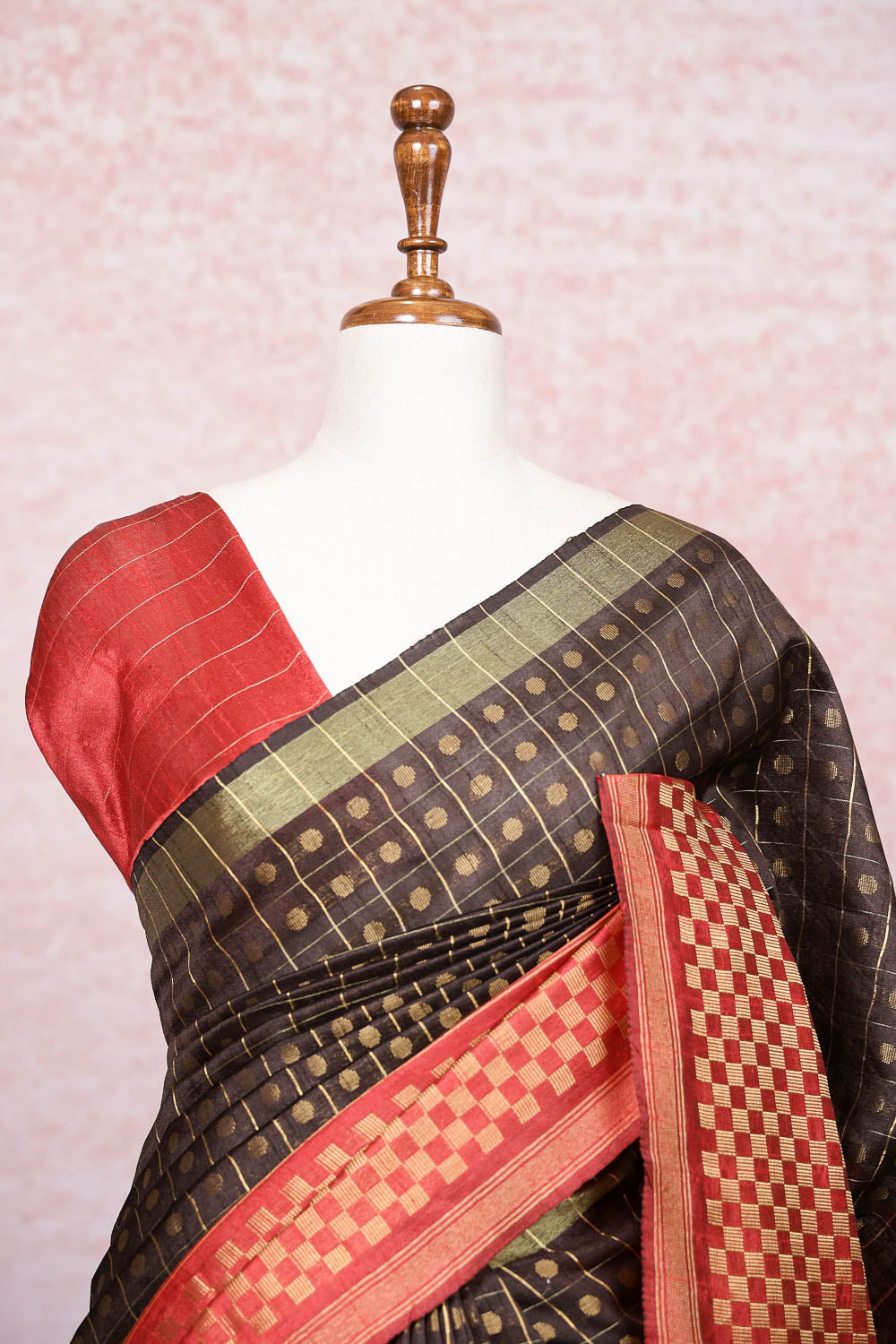 Coffee Brown Semi Tussar Saree