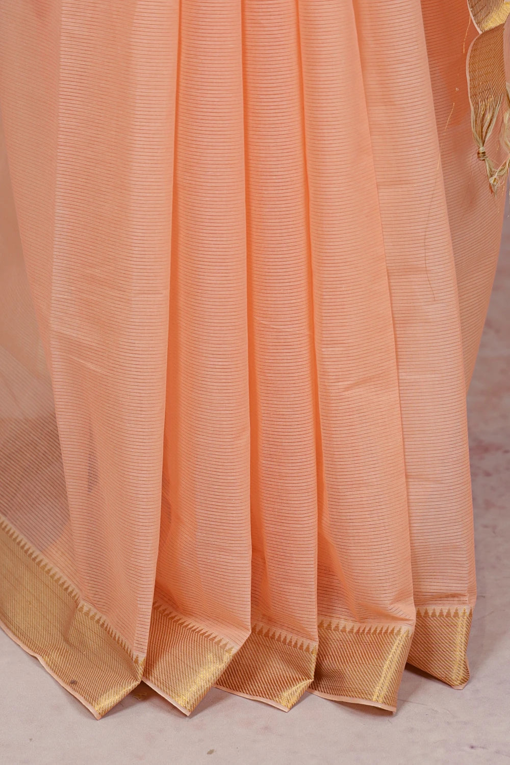 Peach Cotton Saree