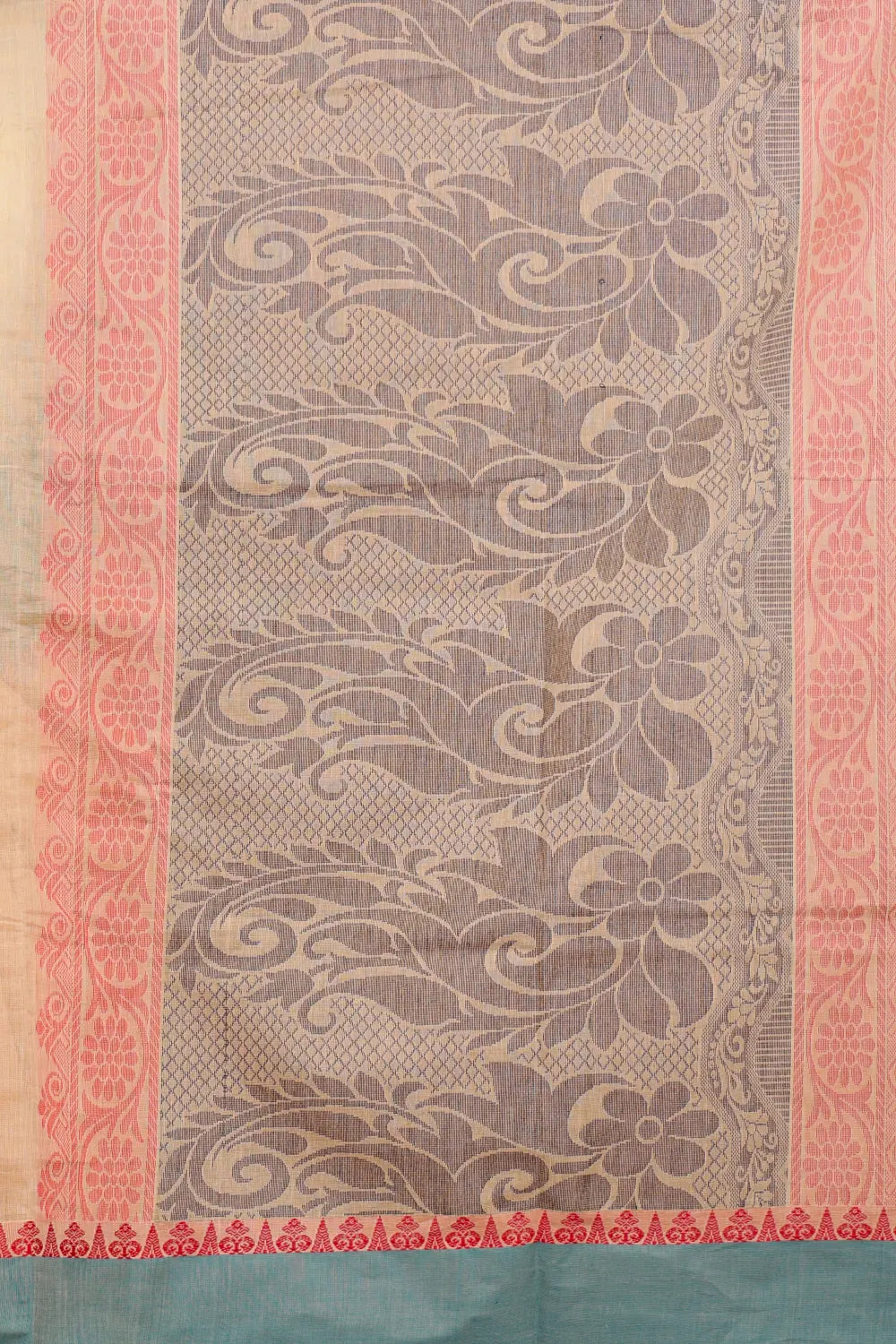 Apricot Color Cotton Saree