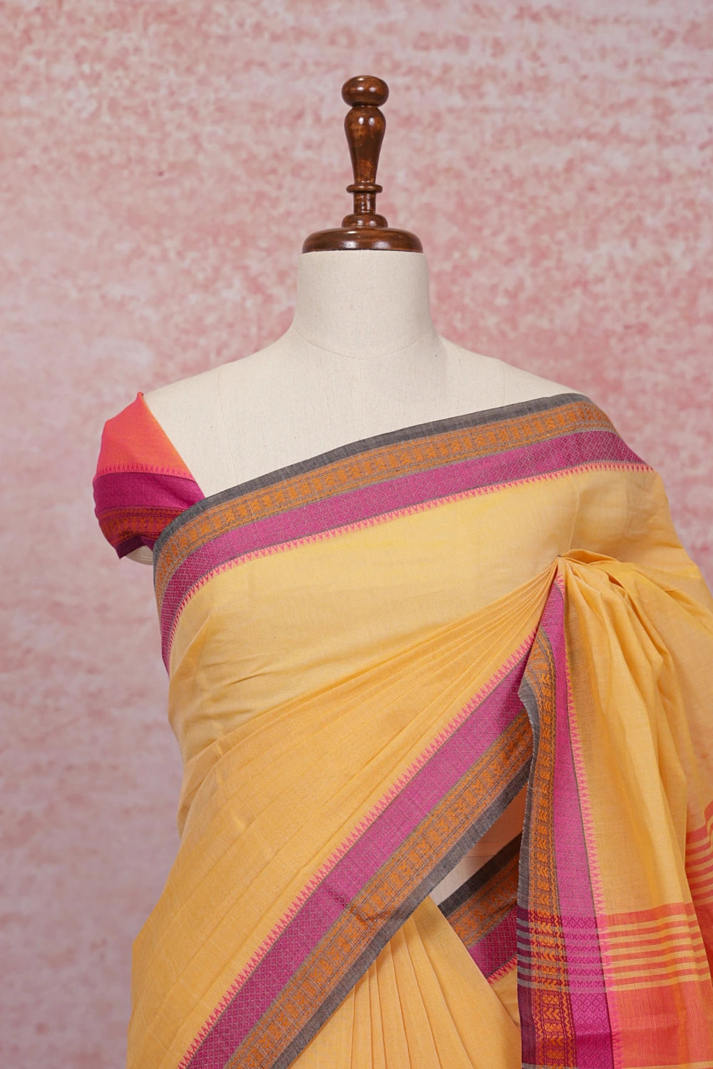 Yellow Cotton Saree