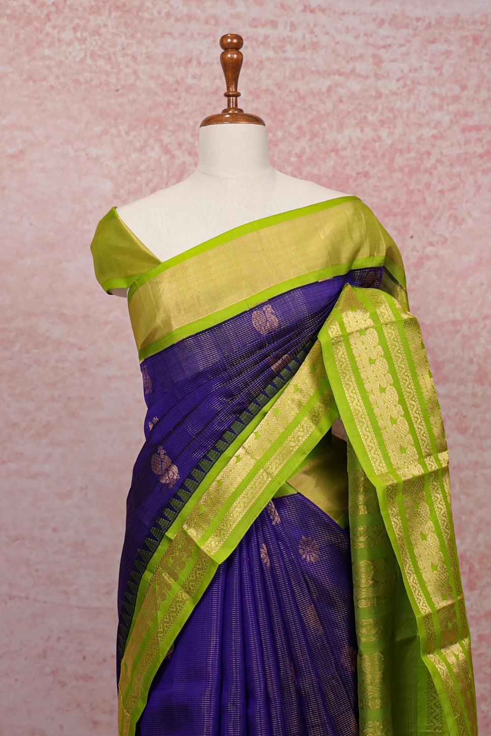 Royal Blue Cotton Silk Saree