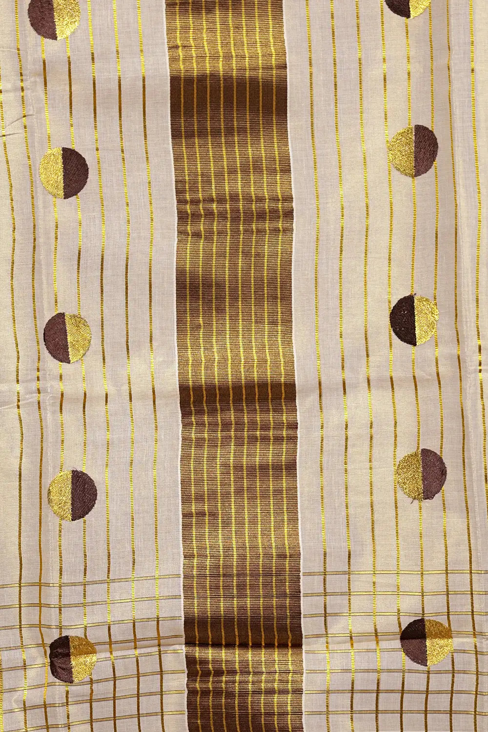 Golden Semi Tissue Kerala Saree
