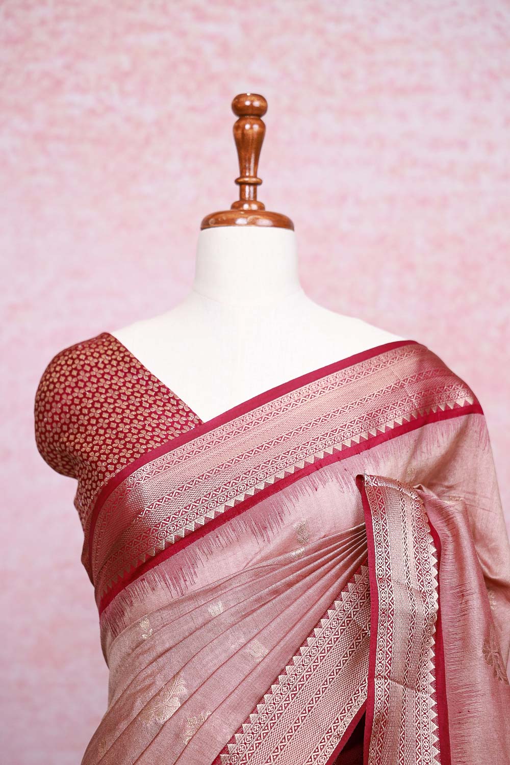 Dusty Rose Semi Chanderi Saree