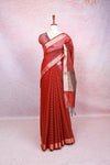 Maroon Semi Tussar Saree