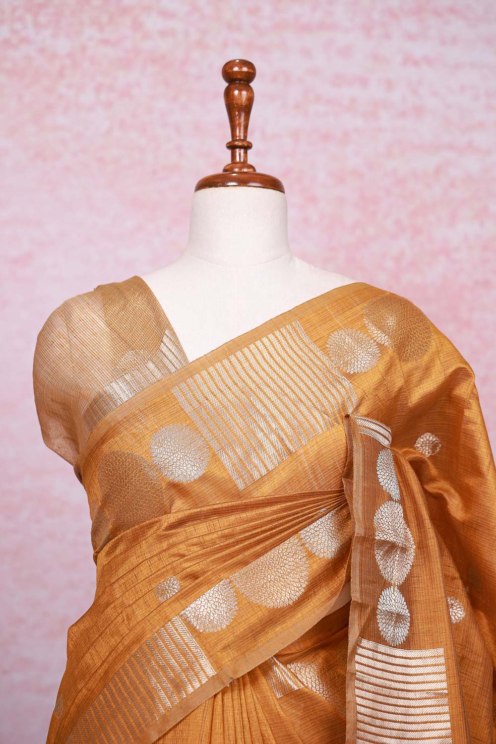 Mustard Yellow Semi Silk Saree