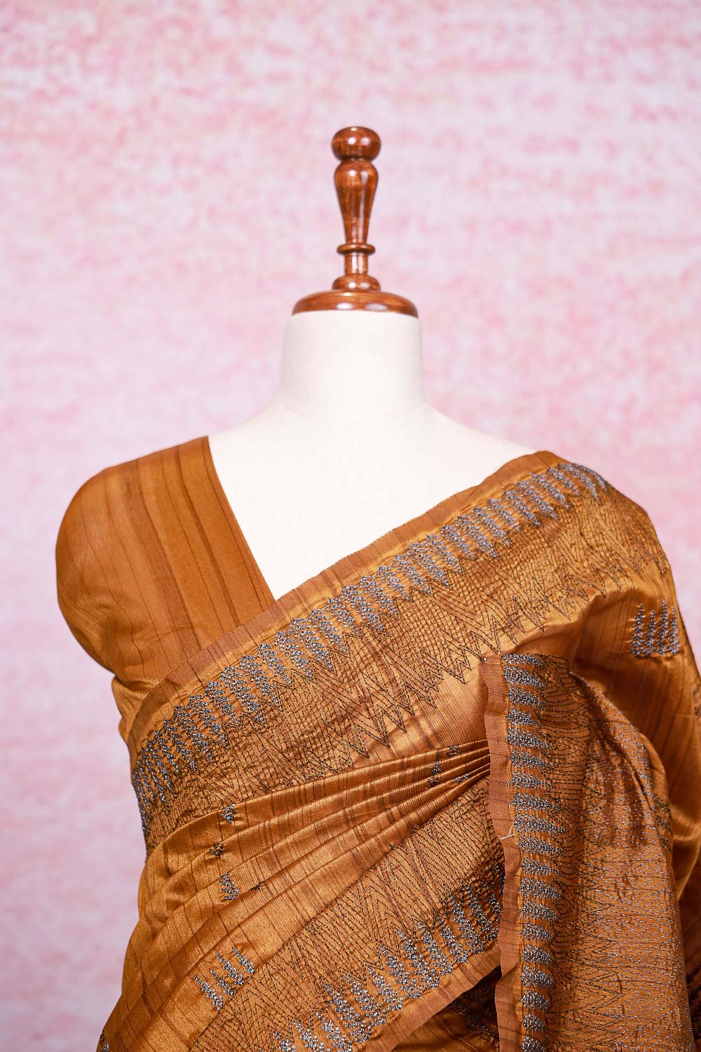 Mustard Yellow Semi Tussar Saree