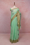 Pista Green Cotton Saree