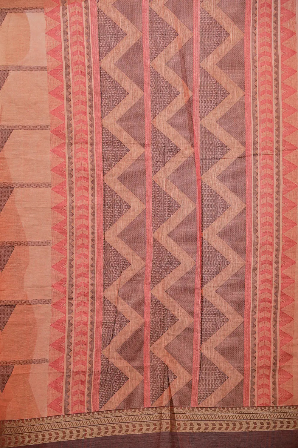 Rust Orange Cotton Saree