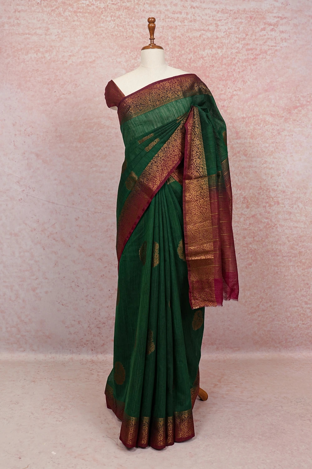 Green Semi Jute Saree
