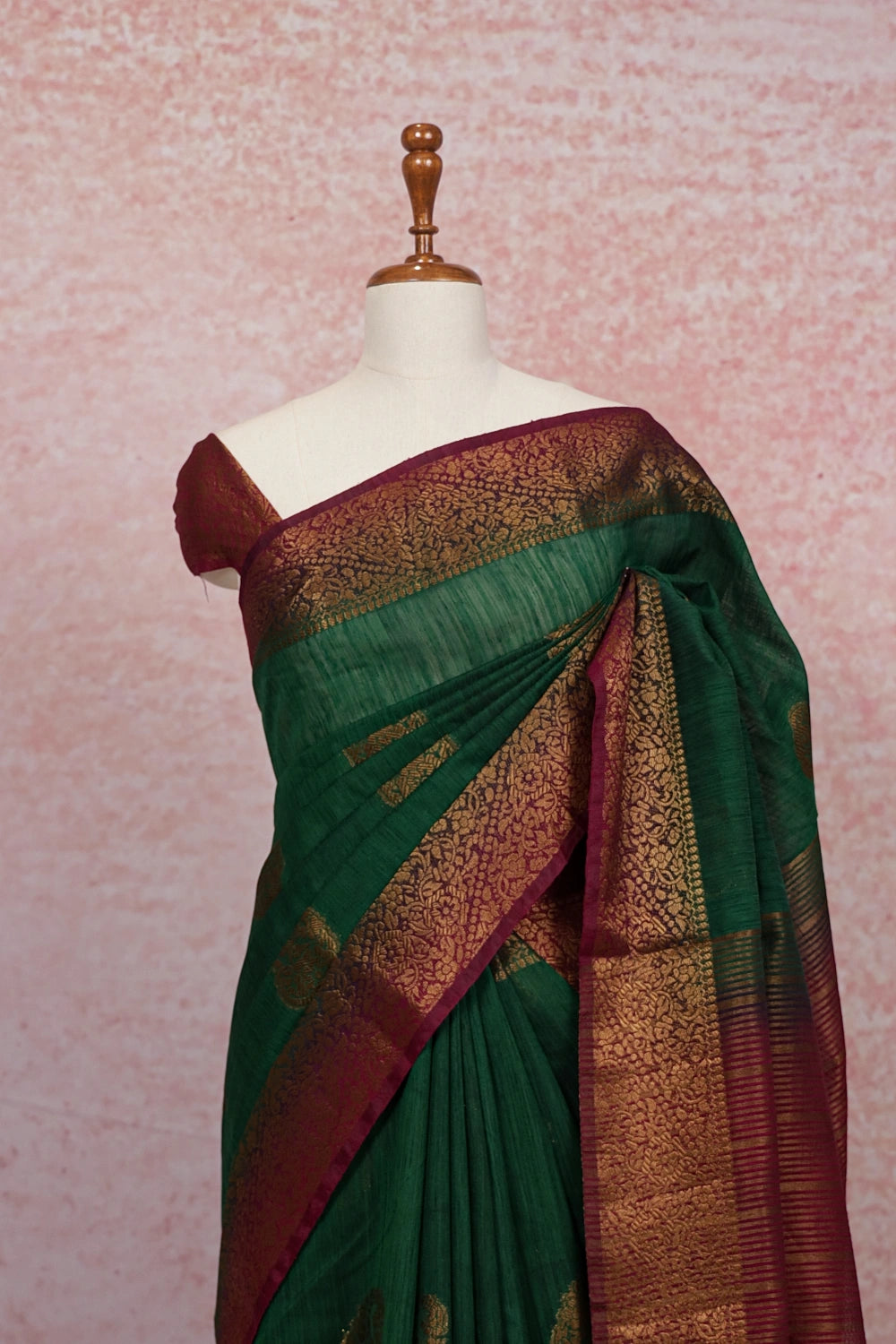 Green Semi Jute Saree