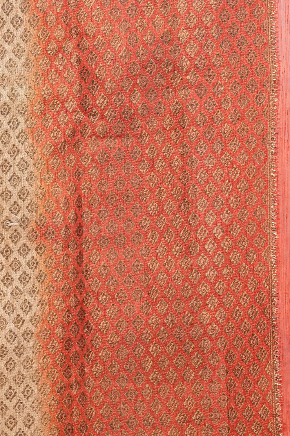 Cream Beige Semi Jute Saree