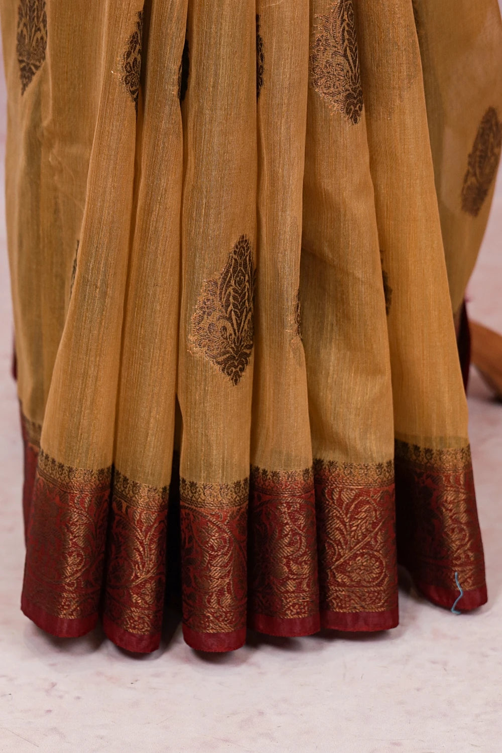 Yellow Semi Jute Saree