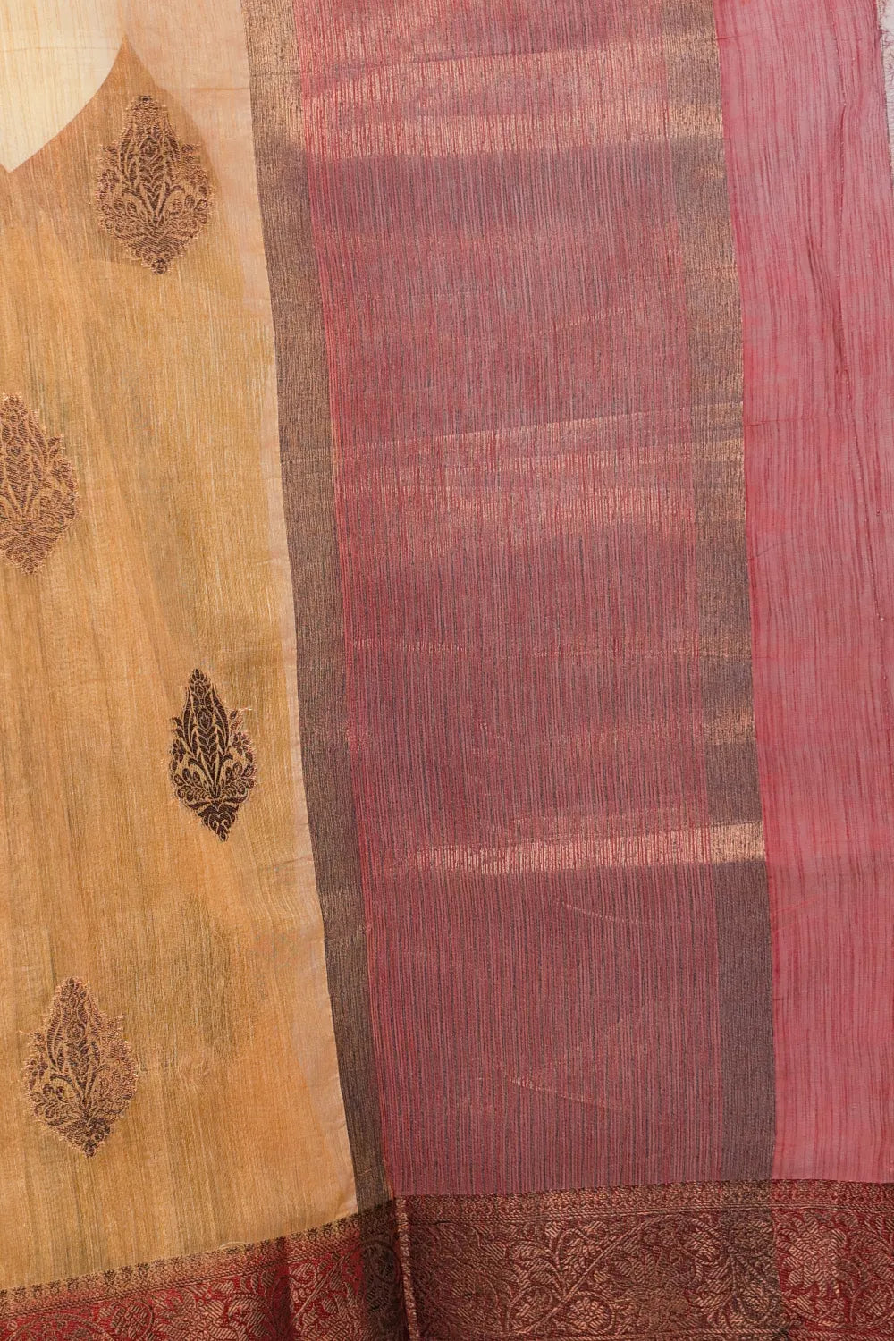 Yellow Semi Jute Saree
