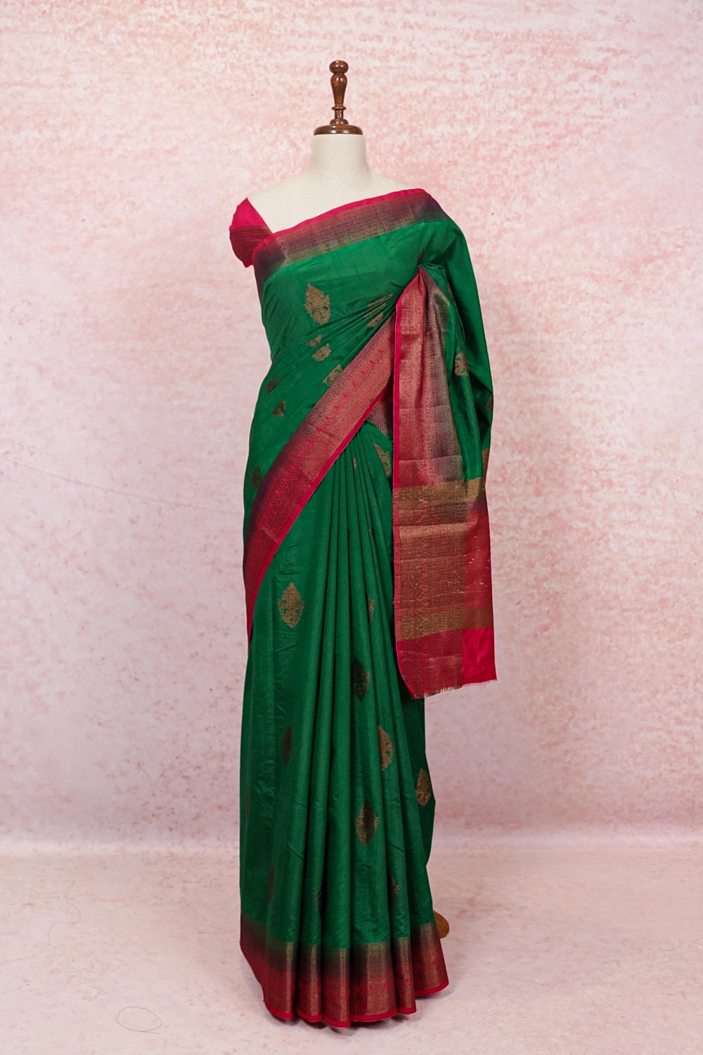Green Semi Jute Saree