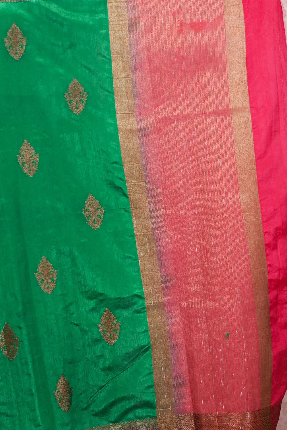 Green Semi Jute Saree