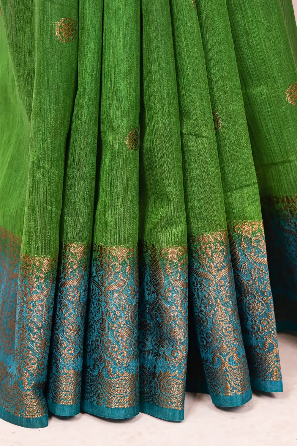 Green Semi Jute Saree